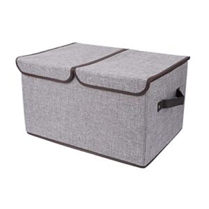 zerodeko handles toys bins with organizer grey cube cubes shelves larger basket large folding collapsible lids foldable clo booksgrey for double lid container clothing wardrobe papers home