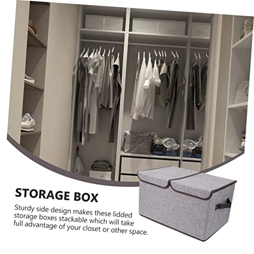 Zerodeko Handles Toys Bins with Organizer Grey Cube Cubes Shelves Larger Basket Large Folding Collapsible Lids Foldable Clo Booksgrey for Double Lid Container Clothing Wardrobe Papers Home