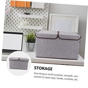 Zerodeko Handles Toys Bins with Organizer Grey Cube Cubes Shelves Larger Basket Large Folding Collapsible Lids Foldable Clo Booksgrey for Double Lid Container Clothing Wardrobe Papers Home