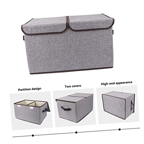 Zerodeko Handles Toys Bins with Organizer Grey Cube Cubes Shelves Larger Basket Large Folding Collapsible Lids Foldable Clo Booksgrey for Double Lid Container Clothing Wardrobe Papers Home