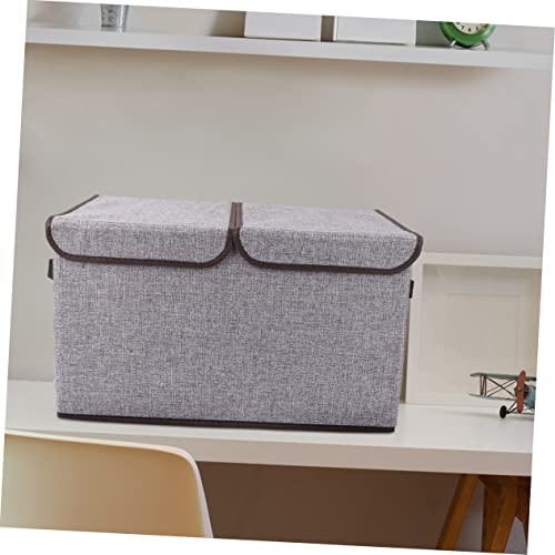 Zerodeko Handles Toys Bins with Organizer Grey Cube Cubes Shelves Larger Basket Large Folding Collapsible Lids Foldable Clo Booksgrey for Double Lid Container Clothing Wardrobe Papers Home