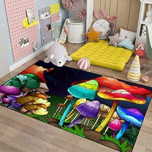 Jiospet Mushroom Rugs for Bedroom Large Cute Mushroom Rugs for Bedroom Trippy Mushroom Rugs for Bedroom Home Dining Living Room Decor Floor Mats, 5'×7'