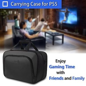 YOREPEK Carrying Case for PS5, Protective Travel Bag for PS 5 Console Controller, Large Capacity Storage Case Compatible with Playstation 5 Games Accessories Disk Digital Edition, Black