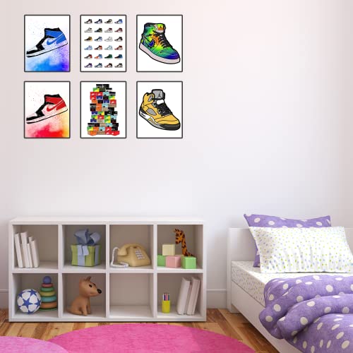 Sneaker Poster Stacked Shoebox Collection Hypebeast Sneaker Poster Set of 6 Unframed (8''x10'') Hypebeast Room Decor Sneakerhead Posters for Guys Bedroom Sneaker Wall Art Gift for Boys Sneaker Print