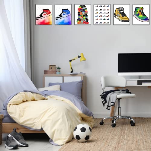 Sneaker Poster Stacked Shoebox Collection Hypebeast Sneaker Poster Set of 6 Unframed (8''x10'') Hypebeast Room Decor Sneakerhead Posters for Guys Bedroom Sneaker Wall Art Gift for Boys Sneaker Print