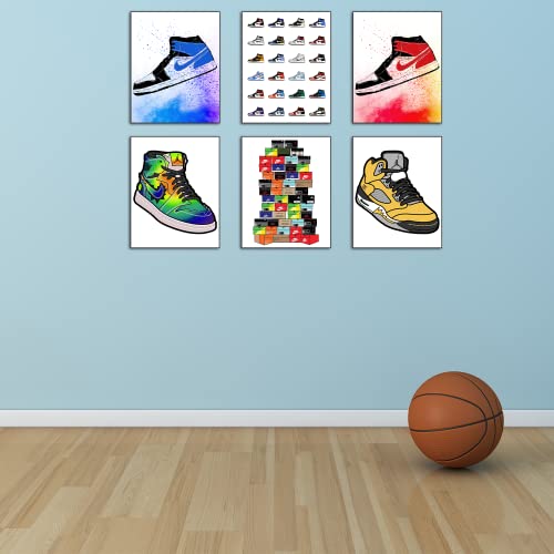 Sneaker Poster Stacked Shoebox Collection Hypebeast Sneaker Poster Set of 6 Unframed (8''x10'') Hypebeast Room Decor Sneakerhead Posters for Guys Bedroom Sneaker Wall Art Gift for Boys Sneaker Print