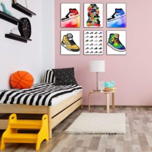 Sneaker Poster Stacked Shoebox Collection Hypebeast Sneaker Poster Set of 6 Unframed (8''x10'') Hypebeast Room Decor Sneakerhead Posters for Guys Bedroom Sneaker Wall Art Gift for Boys Sneaker Print