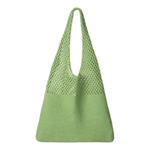 ovida crochet mesh beach tote bag summer y2k aesthetic knit shoulder bag large capacity hobo bag for women