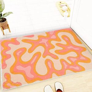 vintage abstract area rug 3×5 faux wool accent rug soft non-slip aesthetic geometric bedroom rug machine washable floor mat carpet for bedroom living room