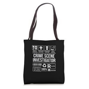 crime scene investigator job skills for detectives tote bag