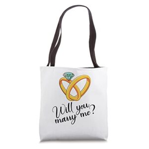 will you marry me tote bag
