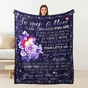 mother gifts from daughter blanket for mom birthday gifts for mom soft flannel fleece blankets throw for all season in home bed sofa chairs 50″×60″