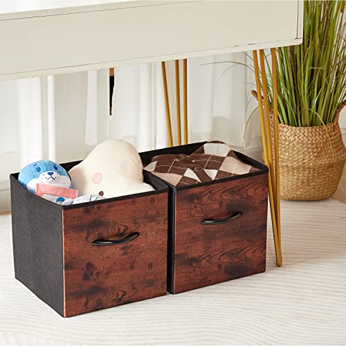 Storage Bins, Foldable Storage Cubes, Decorative Closet Basket, Storage Box for Organizing Clothes Shoes Books， 11x11 Cube Storage Bins Set of 3