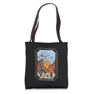 feminist feminism empowered death to patriarchy tarot card tote bag
