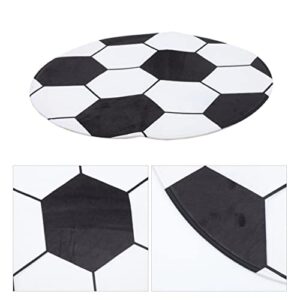 DECHOUS Round Soccer Rug Black White Football Soccer Shaped Floor Mat Decorative Door Play Area Rugs Living Room Bedroom Decor for Soccer Lovers Gift