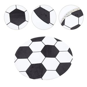 DECHOUS Round Soccer Rug Black White Football Soccer Shaped Floor Mat Decorative Door Play Area Rugs Living Room Bedroom Decor for Soccer Lovers Gift