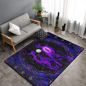 Skull Area Rugs,Blacklight Skull Trippy Area Rug,Rugs Non-Slip 3x5 Area Rug Carpet Soft Rugs Decor for Kitchen Bedroom Dining Home Room 60"X39"