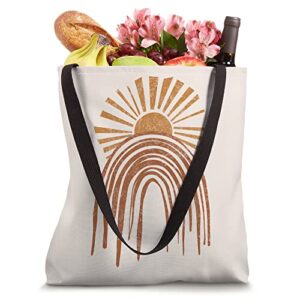 Rustic Sun And Abstract Terracotta Boho Rainbow Arches Tote Bag