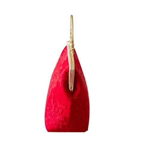 ZLXDP Women's Evening Dress Bag Women's Handbag Vintage red Handbag Metal Frame kiss Lock Shoulder Bag