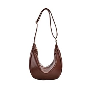 women hobo bag simple shoulder bag dumpling bag crescent crossbody bag casual messenger bag, for family or friends gift