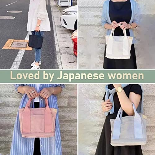 Large Capacity Multi-Pocket Handbag Canvas Handmade Crossbody Bags Shoulder Tote Bag for Women (Pink-Style B)