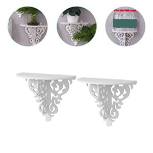 Zerodeko 2pcs Wall Floating Shelves Flower Pot Wall-Mounted Storage Rack Decorative Display Wall Organizer for Bedroom Nursery Living Room Wall Decor White