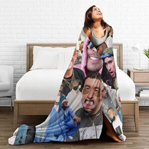 Singer Rapper Ultra Soft Throw Blankets Flannel Fleece All Season Blanket Light Weight Living Room/Bedroom/Sofa Warm Blanket 60"x50"