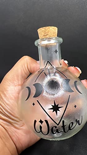 Moon Water Jar, Full Moon Ritual, Moon Phase Glass Bottle, Alter Tools, Stash Jar, Cleansing Tool, Witch Bottle, Cork Bottle, Set intention