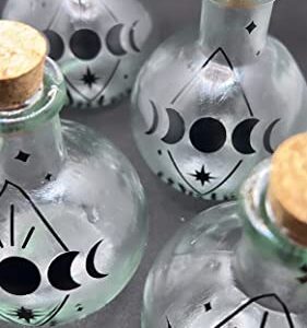 Moon Water Jar, Full Moon Ritual, Moon Phase Glass Bottle, Alter Tools, Stash Jar, Cleansing Tool, Witch Bottle, Cork Bottle, Set intention