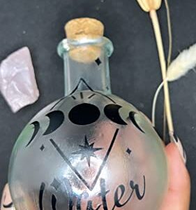 Moon Water Jar, Full Moon Ritual, Moon Phase Glass Bottle, Alter Tools, Stash Jar, Cleansing Tool, Witch Bottle, Cork Bottle, Set intention