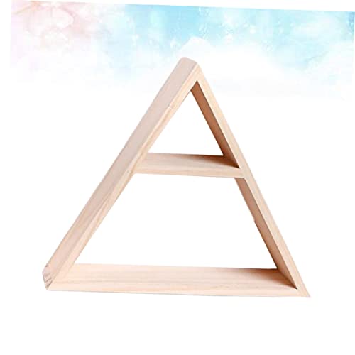 Zerodeko Wall Hanging Organizer for Wall Tool Triangle Home Living Display Pinewood Daily Decoration Hand-Made Rack Hanging Dispaly Storage Room Tier Use Shelf Wooden Bedroom Wall Mounted Shelf