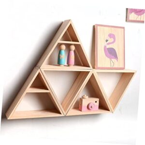 Zerodeko Wall Hanging Organizer for Wall Tool Triangle Home Living Display Pinewood Daily Decoration Hand-Made Rack Hanging Dispaly Storage Room Tier Use Shelf Wooden Bedroom Wall Mounted Shelf