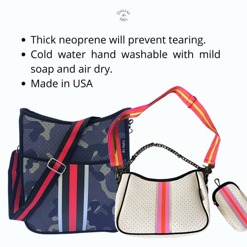 Dallas Hill Designs Crossbody Messenger Neoprene Purse for Women | Ladies Handbag | Adjustable and Detachable Shoulder Strap