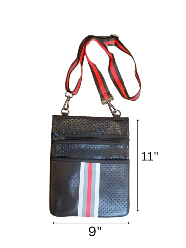 Dallas Hill Designs Crossbody Messenger Neoprene Purse for Women | Ladies Handbag | Adjustable and Detachable Shoulder Strap