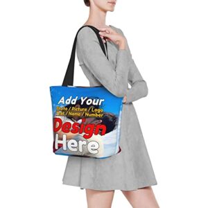 Custom Tote Bag For Women Personalized Tote Shoulder Bag Customized Handbag Custom Bag Women's Gift For Birthday Wedding Business Travel