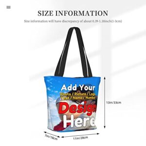 Custom Tote Bag For Women Personalized Tote Shoulder Bag Customized Handbag Custom Bag Women's Gift For Birthday Wedding Business Travel