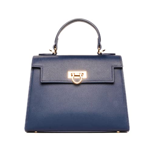 Levantine "Layla women Top Handle Crossbody satchel shoulder handbag (Dark Blue)