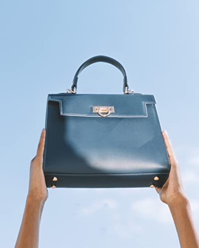 Levantine "Layla women Top Handle Crossbody satchel shoulder handbag (Dark Blue)
