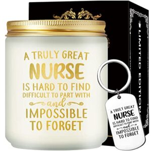 maybeone nurse appreciation gifts – a truly great nurse is hard to find – lavender scented candle gift – graduation, retirement, christmas, birthday gifts for nurse – thank you gifts for nurse