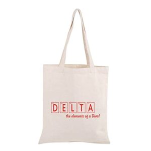 pwhaoo sorority dst 1913 gift canvas bag the elements of a diva tote bag greek sorority sister gift (delta the elements tote)