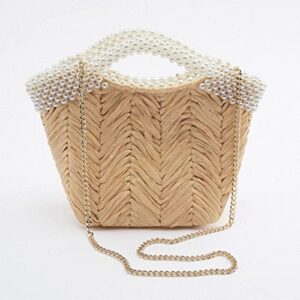 WPYYI Handle Bag Handmade Rattan Wicker Woven Totes Summer Beach Bali Travel Shoulder Corssbody Bag