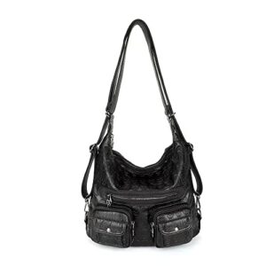 black skull print handbag purse for women fashion convertible backpack punk hobo shoulder satchel for christmas