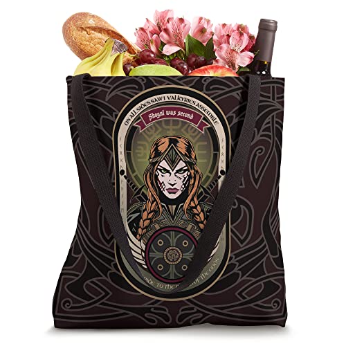 Norse Mythology Valkyrie Viking Shieldmaiden Illustration Tote Bag