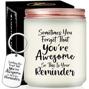volufia sometimes you forget that you’re awesome candle – inspirational gifts for women – thank you gifts for coworker, best friends -teacher appreciation gifts – funny cancer gifts for women