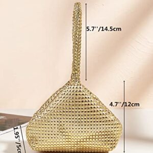 Verdusa Women's Rhinestone Evening Handbag Mini Bag Clutch Purse Gold one-size