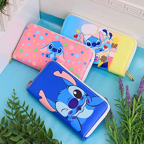 Kowckxi Cute Wallet for Men and Women, Cartoon PU Leather Purse, Clutch Stylish Zip Around Wallet Card Holder, 2Pcs Set