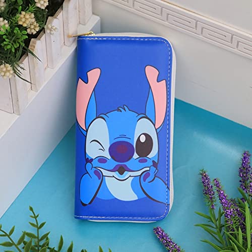 Kowckxi Cute Wallet for Men and Women, Cartoon PU Leather Purse, Clutch Stylish Zip Around Wallet Card Holder, 2Pcs Set