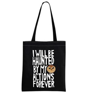 the owl house inspired hooty tote bag i will be haunted by my actions forever the owl house hooty fan gift (black)