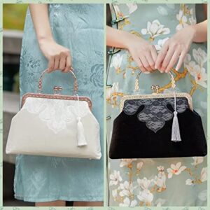 ZLXDP Women's Handbag Velvet Embroidery Handbag Women's Retro Side Sling Bag (Color : E, Size : 1)