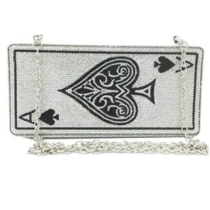 ddqyyspp novelty poker card queen evening bags and clutches for women crystal clutch bag rhinestone handbags party purse